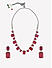 Fida Square  Ruby American Diamond Silver Cocktail Choker Set Women