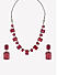 Fida Square  Ruby American Diamond Silver Cocktail Choker Set Women