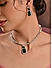 Fida Celebrity Inspired Emerald Silver Plated American Diamond Party Jewellery Set Women