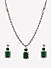 Fida Celebrity Inspired Emerald Silver Plated American Diamond Party Jewellery Set Women