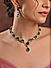 Fida Celebrity Inspired Emerald Silver American Diamond Party Jewellery Set Women