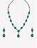 Fida Celebrity Inspired Emerald Silver American Diamond Party Jewellery Set Women