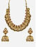 Women Gold  Beaded Temple Choker Necklace & Earrings Set