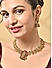 Women Gold Peacock Temple Choker Necklace & Earrings Set