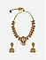 Women Gold Peacock Temple Choker Necklace & Earrings Set