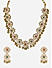 Women Gold Floral Temple Meenakari Choker Necklace & Earrings Set