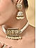 Women White Pearl Statement Bridal Choker Necklace & Earrings Set