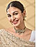 Women White Studded Stone Bridal Choker Necklace & Earrings Set