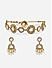 Women White Pearl & Kundan  Studded  Bridal Necklace Earrings & Maang Tikka set