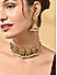 Women Mehendi Gold Temple Necklace & Earrings Set