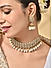 Women White Pearl & Gold Statement Wedding Choker Necklace & Earrings Set