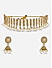 Women White Pearl & Gold Statement Wedding Choker Necklace & Earrings Set