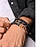 The Bro Code Black & Brown Casual Party Men's Beaded Lion Charm Stack Bracelet Set of 3