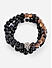 The Bro Code Black & Brown Casual Party Men's Beaded Lion Charm Stack Bracelet Set of 3