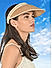 Women Pearl Tan Summer Beach Sun Visor Hat