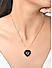 Women Gold Party Black Heart Minimal Charm Necklace