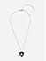 Women Gold Party Black Heart Minimal Charm Necklace