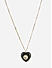 Women Gold Party Black Heart Minimal Charm Necklace