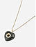 Women Gold Party Black Heart Minimal Charm Necklace