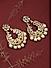 Kundan Pearl Gold Plated Crescent Drop Earring