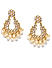 Kundan Pearl Gold Plated Crescent Drop Earring