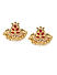 Ruby Kundan Gold Plated Beaded Chandbali Earring