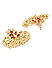 Ruby Kundan Gold Plated Beaded Chandbali Earring