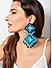 Turquoise Blue Seed Beaded Star Drop Earring