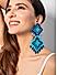 Turquoise Blue Seed Beaded Star Drop Earring