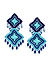 Turquoise Blue Seed Beaded Star Drop Earring