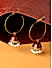 White Beads Red Enamelled Gold Plated Hoop Jhumka Earring