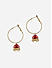 White Beads Red Enamelled Gold Plated Hoop Jhumka Earring