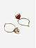 White Beads Red Enamelled Gold Plated Hoop Jhumka Earring