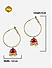 White Beads Red Enamelled Gold Plated Hoop Jhumka Earring