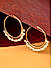 White Beads Gold Plated Hoop Earring