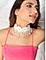 White Seed Beaded Pearl Choker Necklace
