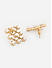 White Pearls Gold Plated Square Stud Earring