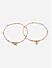 Set of 2 Metal Beaded Gold Plated Anklets