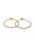 Set of 2 Multicolor Stones Studded Gold Plated Anklets