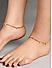 Set of 2 Stones Studded Gold Plated Anklets