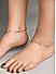 Set of 2 Stones Studded Silver Plated Anklets