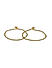 Set of 2 Stones Studded Metal Beaded Gold Plated Anklets