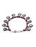 Set of 2 Red Beads Silver Plated Oxidised Coin Anklets