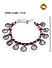 Set of 2 Red Beads Silver Plated Oxidised Coin Anklets