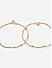 Set of 2 Metal Beaded Gold Plated Anklets