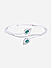 American Diamond Emerald Silver Plated Leaf Bangle-Style Bracelet