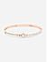 American Diamond Rose Gold Plated Square Bangle-Style Bracelet