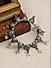 Fida Ethinic Silver Plated Oxidised Dome Shaped Pearl Studded Kada Bracelet For Women