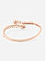 American Diamond Rose Gold Plated Floral Bangle-Style Bracelet