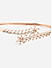 American Diamond Rose Gold Plated Floral Bangle-Style Bracelet